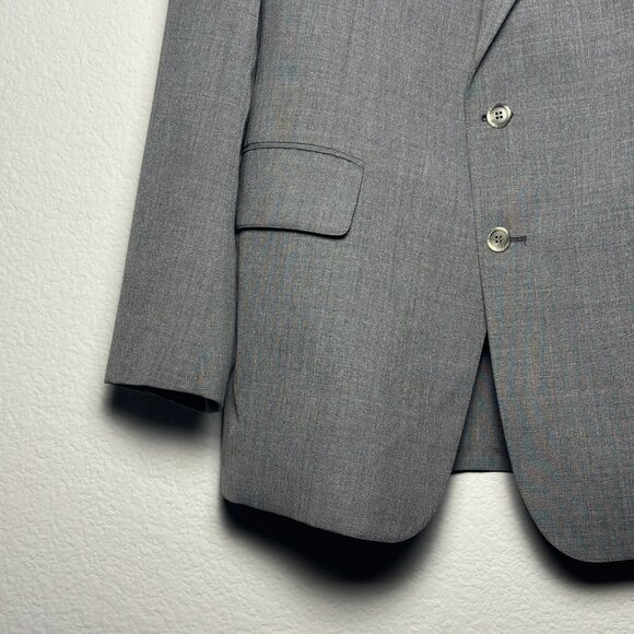 VTG Cricketeer Jacker Blazer Sports Coat Grey Plaid Mens 42R Formal Classic 90s - Picture 16 of 16